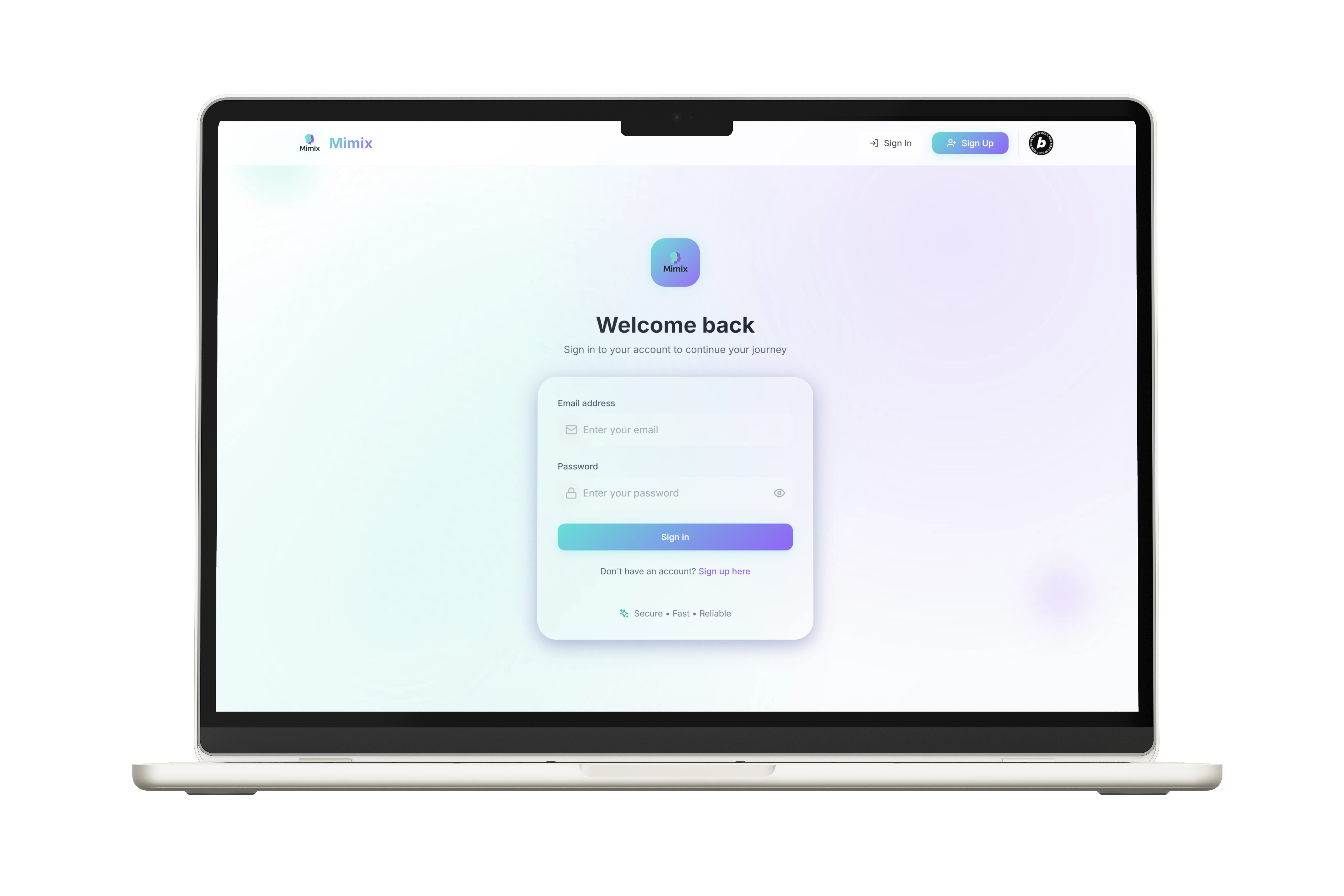 Mimix Sign In Page